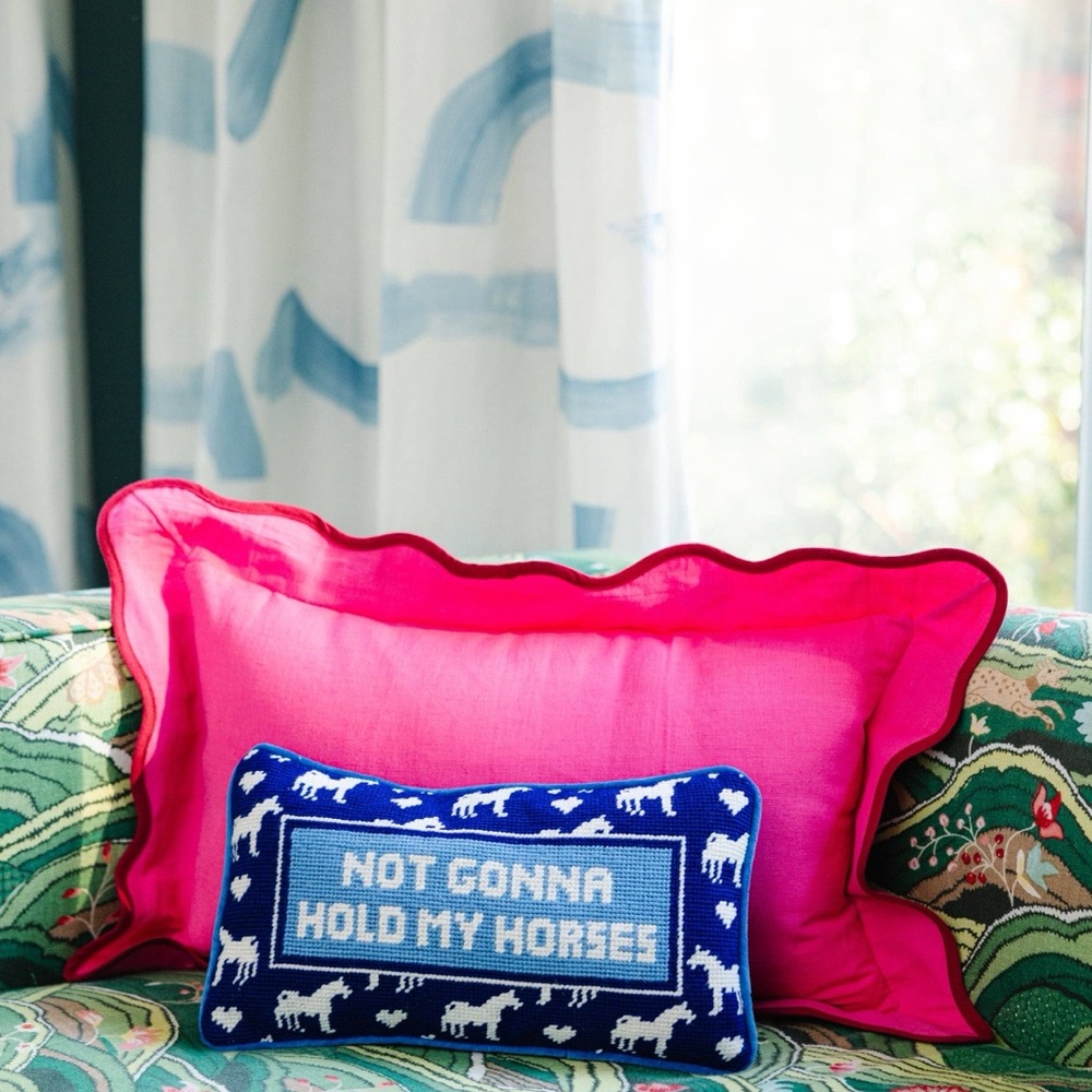 Blue Decorative NeedlePoint Pillow